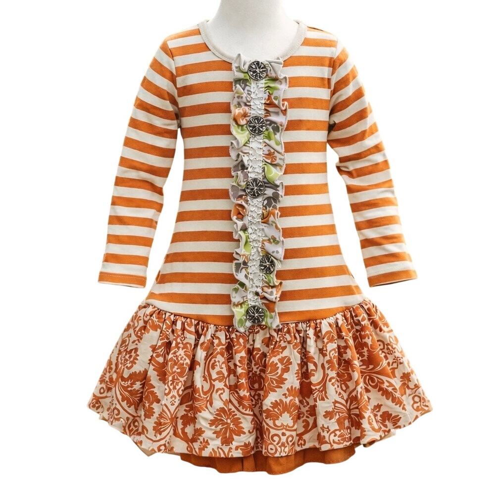 Boutique Cottagecore Girls Dress 6 Giggle Moon Ruffle Whimsical Vintage Style